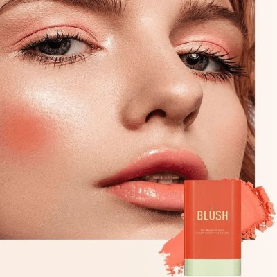 THTC Cream Blush Stick for Cheeks & Lips, Blendable Long-Lasting Multi-Use(BROWN)