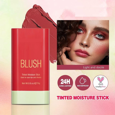 THTC 2-in-1 Beauty Blusher Stick with Soft Cream(Coral)