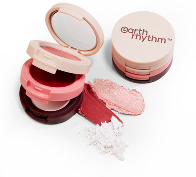 Earth Rhythm Dab Set Go 3 in 1 Face Palette With Eyeshadow, Lip & Cheek Tint & Face Powder(Cosmopolitan)