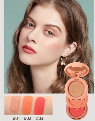 SILDUST 3 In 1 Matte Highlighter Blush Shiny Eyeshadow Multifunction(MULTICOLOR)