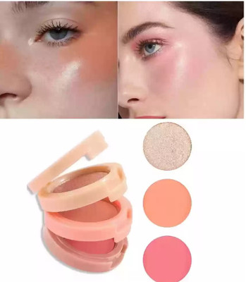 CATERINACHIARA Orange&Pink Matte Blusher Blendable Glow Face Palette for Glowing Look(multicolor)