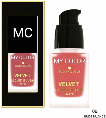 My Colors Velvet Liquid Blush,Face Blusher,Long-lasting Makeup Blush(06 NUANCE)