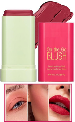 LILLYAMOR Blusher Moisturizer Stick | Multi-Use Long Lasting Cream Blusher Stick(Ruby)