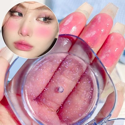 LILLYAMOR 3D Moisturizing Warm Change Blush Makeup Crystal Magic Waterproof(Pink)