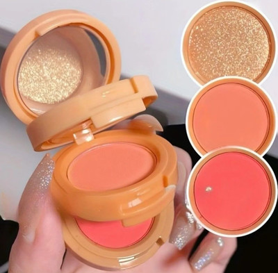 FLORERO 3in1 Lip & Tint Blush Baked Blusher Highlighter Lips Eyes Cheek Makeup(Multicolor)
