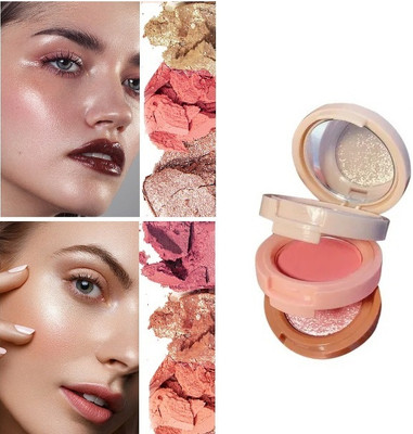 BLUEMERMAID PERFECT MAKEUP BEST 3 IN 1 FACE BLUSHER & HIGHLIGHTER KIT(MULTI COLOR)
