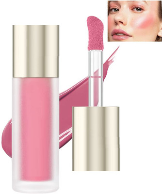HUZURLU Soft Creamy Liquid Blush for Cheeks Dewy Finish With Blender(pink)