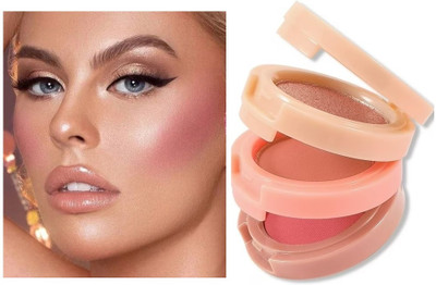 Vyomiris 3 in 1 Blusher Highlighter & Contour Palette 3 in 1 Makeup Powder(Multicolour)