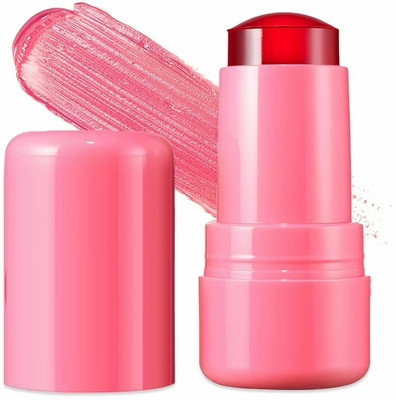 MYEONG Jelly Blush Stick Multi-function Cheek Lip Tint Makeup Moisturizing Lasting(Pink)