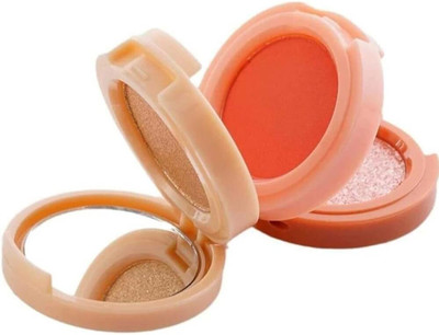 Lui Pui 3 in 1 face blusher mini face blush and highlihter palette pack of 1(multicolor)