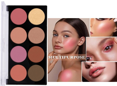 YAWI Matte Blusher Palette with Shimmer Highlighter and Contour for Face & Cheeks(Multicolour)