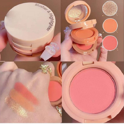 YAWI Best 3 IN 1 Blusher + Highlighter Kit For Multiuses Makeup(Copper, Peach, Pink)