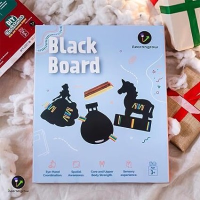 ilearnngrow Princess / Cinderella Shape Black Board With 6 Chalk & 1 Duster For Kids Board Chalk