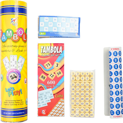 Bebbix Fun Classic Tambola Game Set For Kids & Adults, |600 Tickets|90 Number Tiles| Party & Fun Board Game