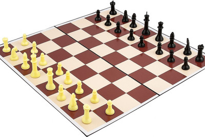 Siliguri Toy Zone Magnetic Chess Set- Classic Black & Yellow Plastic Chess Pieces with Board Strategy & War Board Game