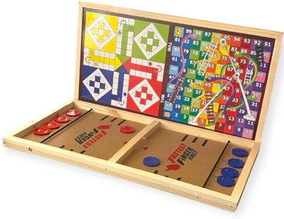 Tvm 3 in 1 Fastest Finger First Game Set | Double Sided Ludo and Snake & ladder Party & Fun Board Game
