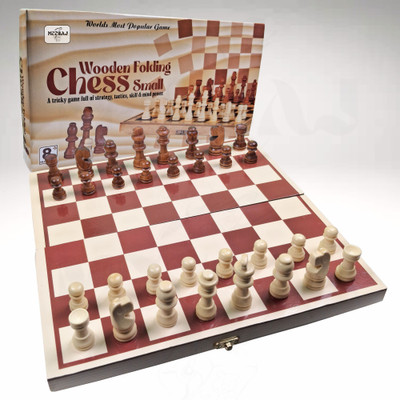 Meesaj Wooden Chess & Checkers Board – Classic Strategy Game for Learning & Fun Strategy & War Board Game