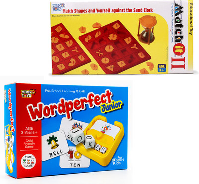 Virgo Toys Word Perfect junior & Match It II (Combo) | Pack of 2 Each | Party & Fun Board Game