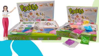 Right Tick Pixels Jungle Safari – Fuse Beads Art & Craft Kit Educational Board Games