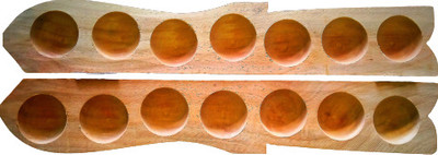 Jayam Traditional WOODEN YELLOW COLOUR FISH PALLANKUZHI ONLY Educational Board Games