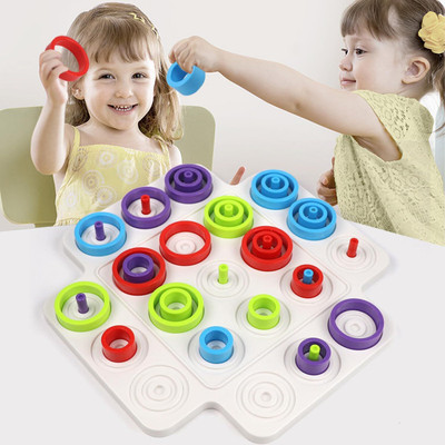HASHFLOW Educational Chess Toy Tic-tac-Toe Circle Trap Chess Board Game Educational Board Games