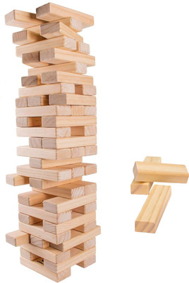 arovemic Jenga Game Wooden Blocks Stacking Tower Game for Kids Ages 6 and Up-A8-(39 Pcs) Board Game Accessories