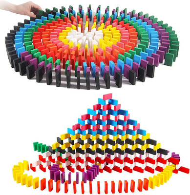 TOOBIL Rainbow Wooden Domino Toy Set For Kids(120 Pieces)
