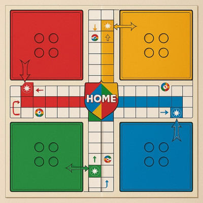 TOYHILLS 2 in 1 Board Games Ludo & Snake And Ladders Strategy & War Board Game foldable Party & Fun Board Game