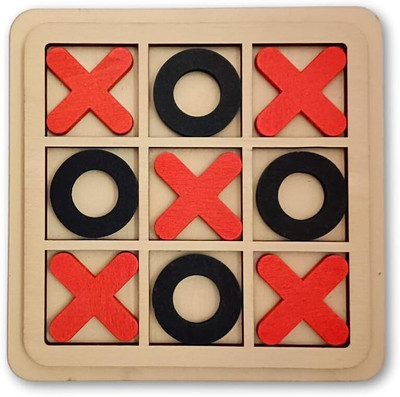 Gift Collection Wooden Tic Tac Toe Mind Challenging Cross & Zero Board Game For Kids & Adults Strategy & War Board Game