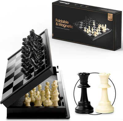 Authfort Magnetic Travel Chess Set with Folding Portable Games Gift for Kids and Adults Strategy & War Board Game