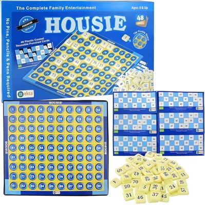 Jayaansh Traders Housie Family Board Game 48-Reusable Cards & Tile Flexible Board Game For Kids. Board Game Accessories