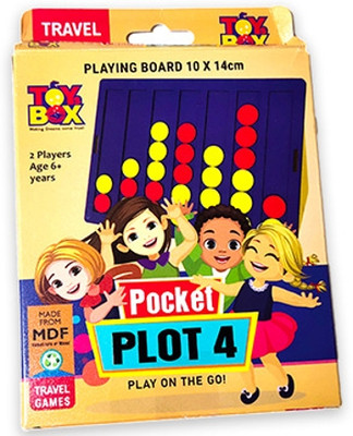 ParshvGroups Pocket Plot 4 Game, Wooden Plot 4 game, Puzzle Board Game Educational Board Games