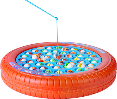 Goyal's Finding Nemo Kids Musical Fish Catching Board Game Toy 45 Fishes with 4 Sticks Board Game Accessories