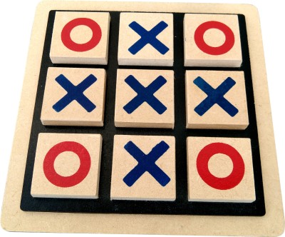 GYANOTOY Wooden Tic Tac Toe Strategy & War Games Board Game
