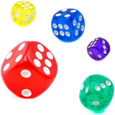 Brightstar Ludo Dice 16mm (Multicolour) - Pack of 5 Board Game Accessories