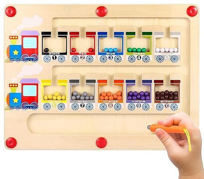 Fun4You Magnetic Color & Number Maze Montessori Wooden Board Game Educational Board Games