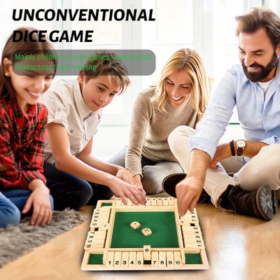 Zuuluzrs Shut The Box Wood Board Game with 2 Dice - Unconventional Dice Game Board Game Accessories