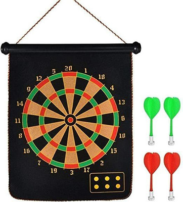 Velcon Double Sided Magnet Dart Board, Board Game with 4 Colorful Darts for Kids Dart Board Game