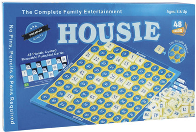 BKDT Marketing HousieFamily Game Set - 48 Reusable Cards & Tile Fixable Board Game for Kids Party & Fun Board Game