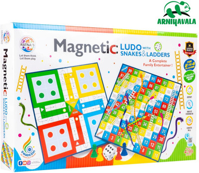 ARNIYAVALA Magnetic Snakes and Ladders with Ludo Board Game Party & Fun Board Game