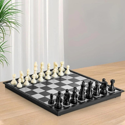 JR CLUB Magnetic Toys Travel Chess Set with Folding Board for Kids & Adults Party & Fun Board Game