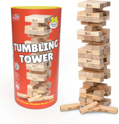 Little Berry Jenga Blocks Tumbling Tower Game for Kids & Adults - Wooden Blocks Game Toy Educational Board Games