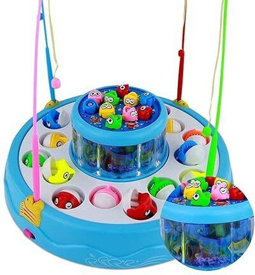 FUN EXPRESS Go Go Fishing Rotating Magnetic Fish Catching Game with music (Multicolor) Educational Board Games