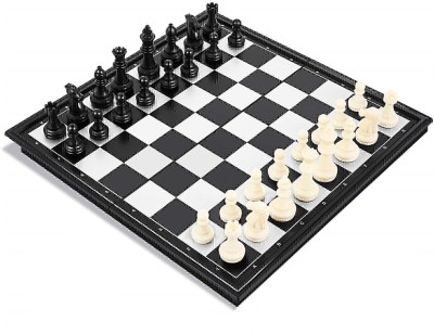 N2K2 Enterprise Folding Chess Board Set Magnetic Travel Shatranj Game Educational Toys for Kids and Adults (12 X 12 Inches) (Black) Educational Board Games