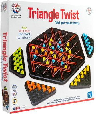 BKDT Marketing Triangle Twist Chess Rubber Band Game Strategy Building Board Game 2-4 Players Educational Board Games