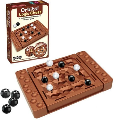 JOYCY Orbital Logic Chess Game Brain Teaser Portable Game with Black&White Pieces Board Game Accessories