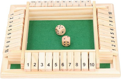 Zuuluzrs Shut The Box Game Wood Board Game with 2 Dice Best Fun Game For Kids Board Game Accessories