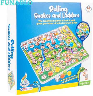 FUNABLO Rolling Snakes & Ladders with Sliding Ball Concept Board Game Accessories