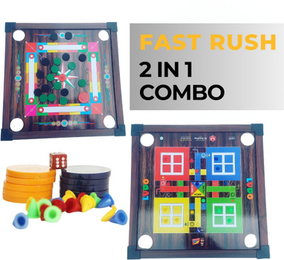 Fast Rush 2-in-1 Game Combo, Carrom Board & Ludo Board Game Carrom Board Game