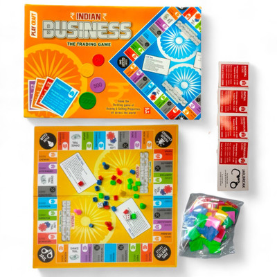 SABIRAT Business India, The Trading Game, 1 Play Board, 6 Playing Pcs, 24 Hotel Pcs Etc, Money & Assets Board Game